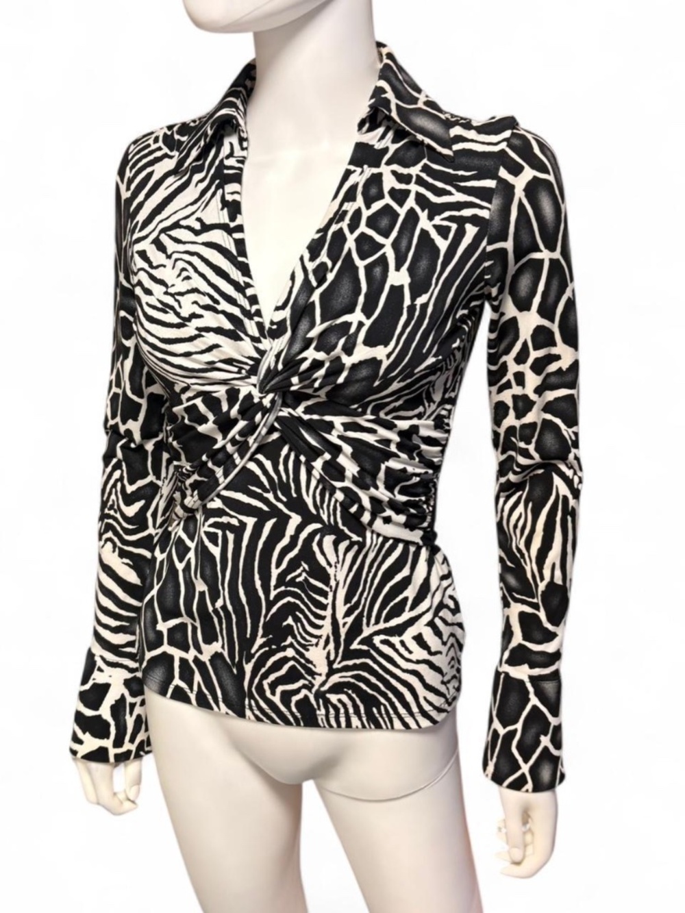 Vintage 1990s Cache Collar Stretch Top - S